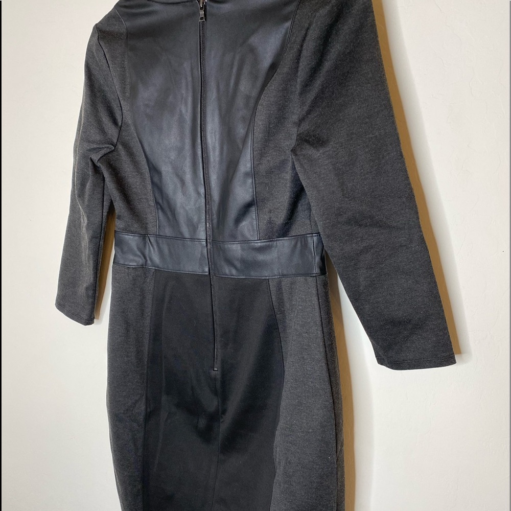 Bcbgmaxazria paneled sheath dress faux leather NWT - Picture 8 of 8